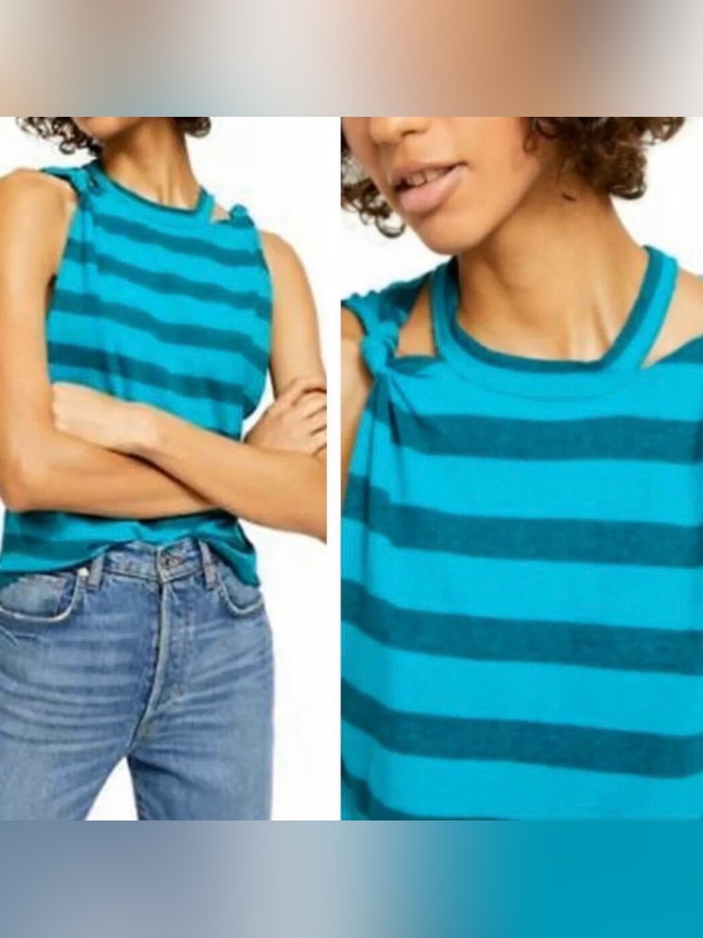 *JUST REDUCED* 
Free People The Twist Stripe Tank Top shirt Large medium
